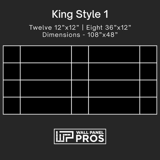 20 Piece Upholstered Wall Panel Headboard Kit 108" x 48" (King Style 1)