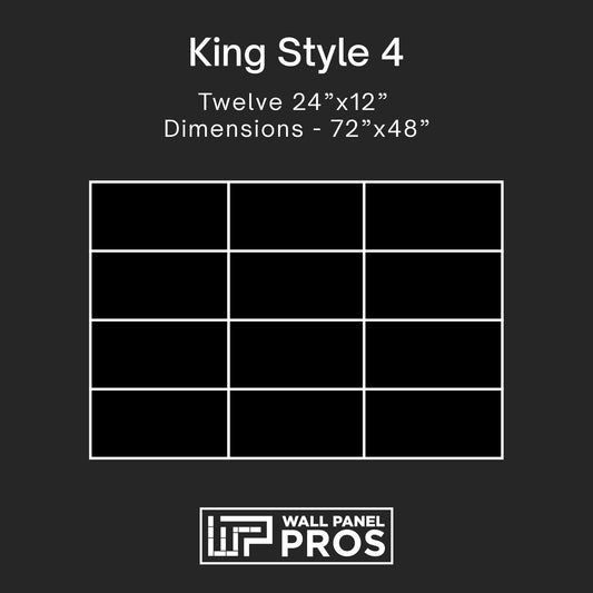 12 Piece Upholstered Wall Panel Headboard Kit 72"x 48" (King Style 4)