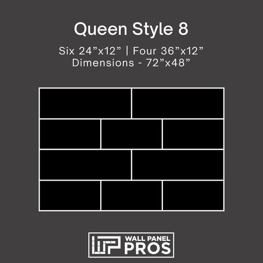 10 Piece Upholstered Wall Panel Headboard Kit 72" x 48" (Queen Style 8)
