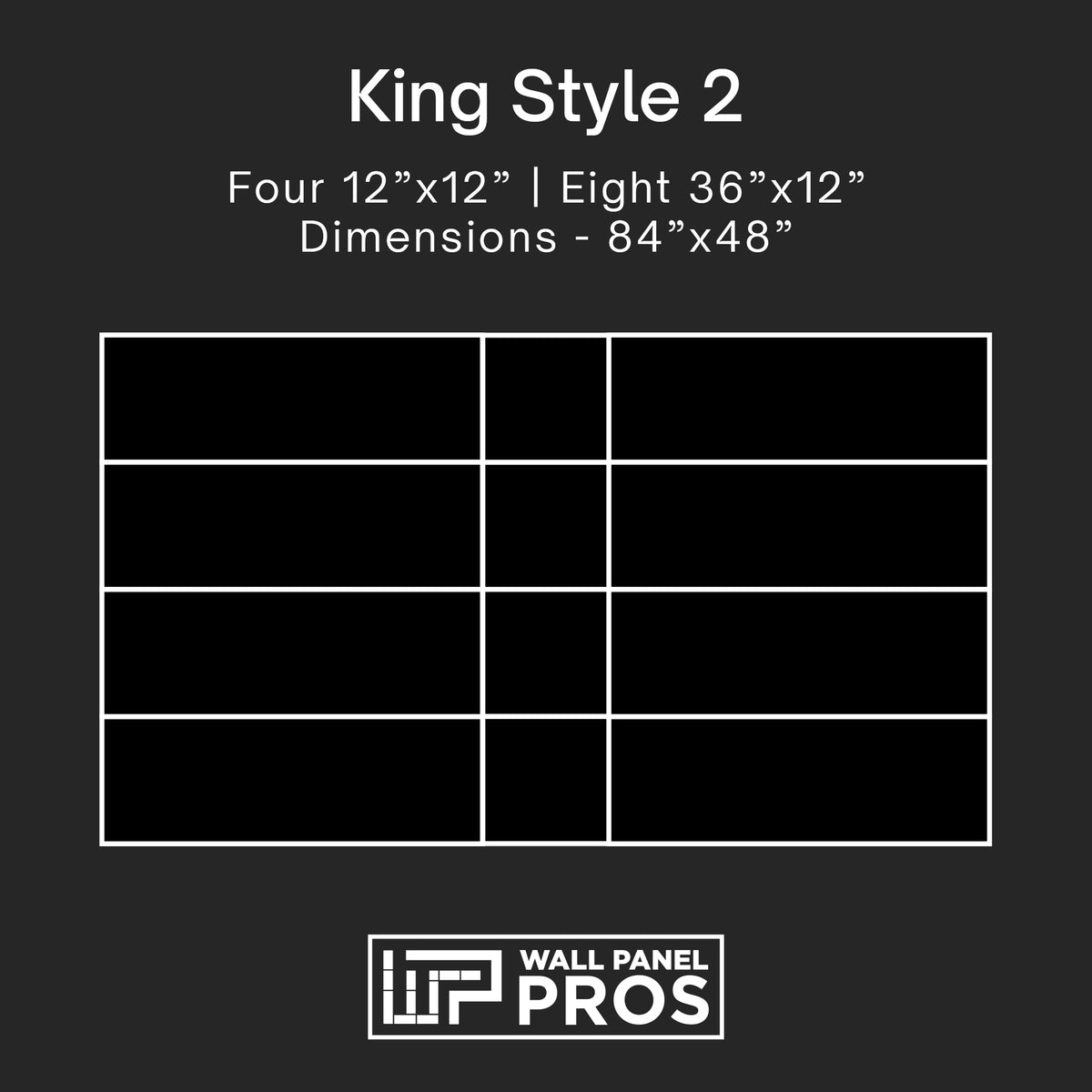 12 Piece Upholstered Wall Panel Headboard Kit 84" x 48" (King Style 2)