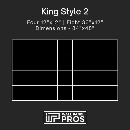 12 Piece Upholstered Wall Panel Headboard Kit 84" x 48" (King Style 2)