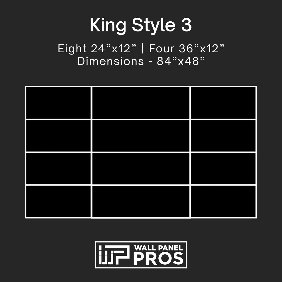 12 Piece Upholstered Wall Panel Headboard Kit 84" x 48" (King Style 3)