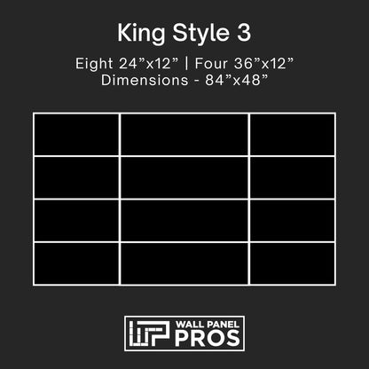 12 Piece Upholstered Wall Panel Headboard Kit 84" x 48" (King Style 3)