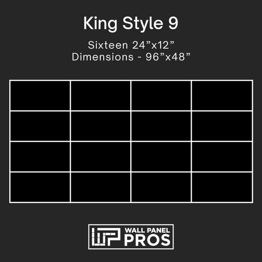 16 Piece Upholstered Wall Panel Headboard Kit 96" x 48" (King Style 9)
