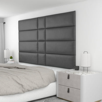 12 Piece Upholstered Wall Panel Headboard Kit 84" x 48" (King Style 2)