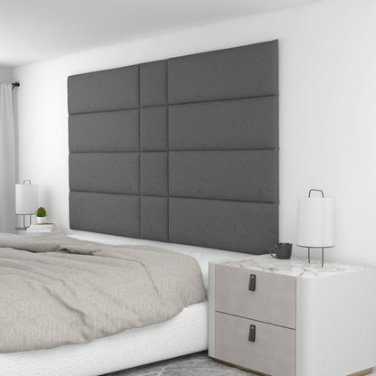 12 Piece Upholstered Wall Panel Headboard Kit 84" x 48" (King Style 2)