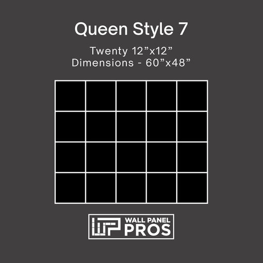 20 Piece Upholstered Wall Panel Headboard Kit 60" x 48" (Queen Style 7)