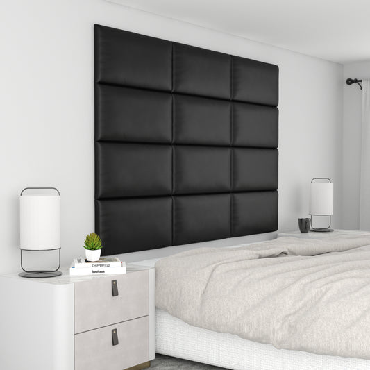 12 Piece Upholstered Wall Panel Headboard Kit 72" x 48" (Queen Style 4)