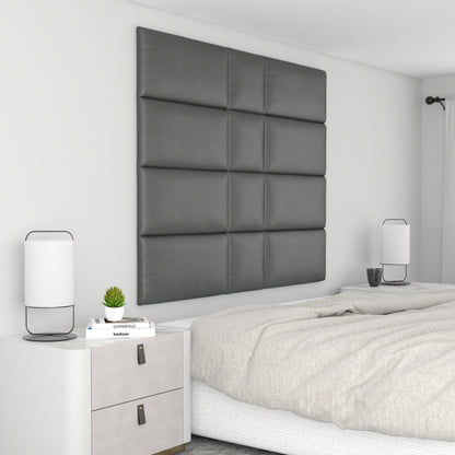 12 Piece Upholstered Wall Panel Headboard Kit 60" x 48" (Queen Style 6)
