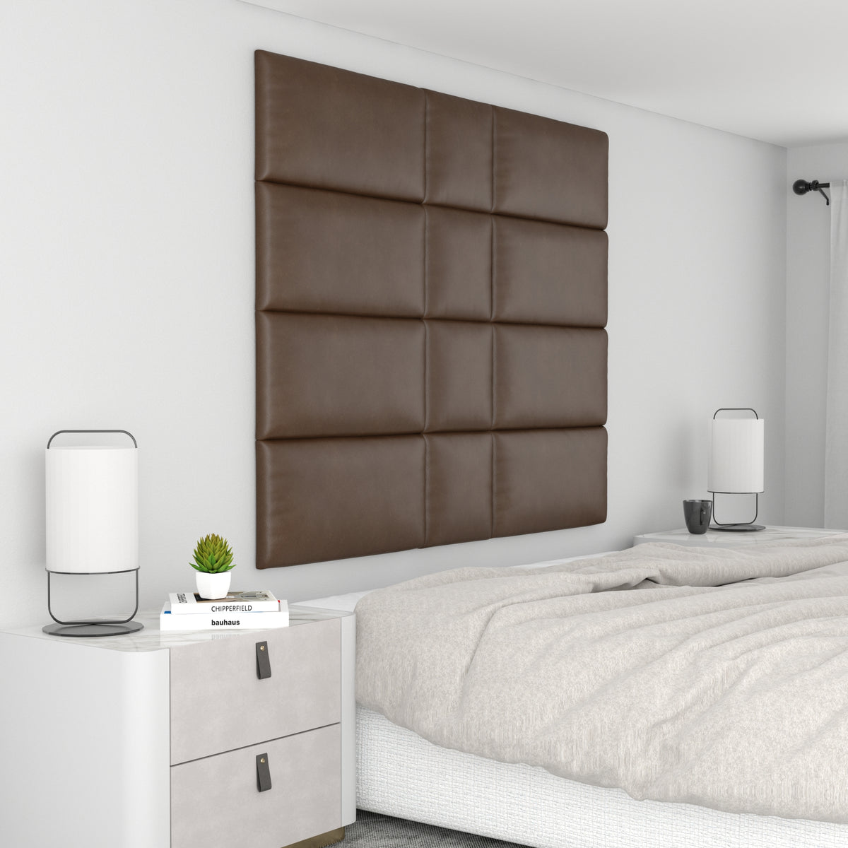 12 Piece Upholstered Wall Panel Headboard Kit 60" x 48" (Queen Style 6)