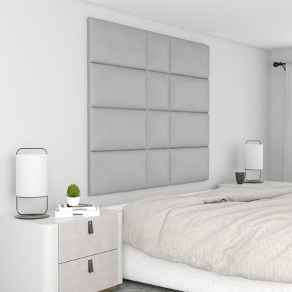 12 Piece Upholstered Wall Panel Headboard Kit 60" x 48" (Queen Style 6)