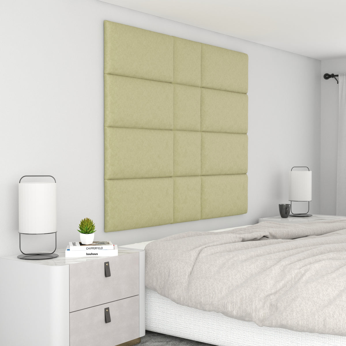 12 Piece Upholstered Wall Panel Headboard Kit 60" x 48" (Queen Style 6)