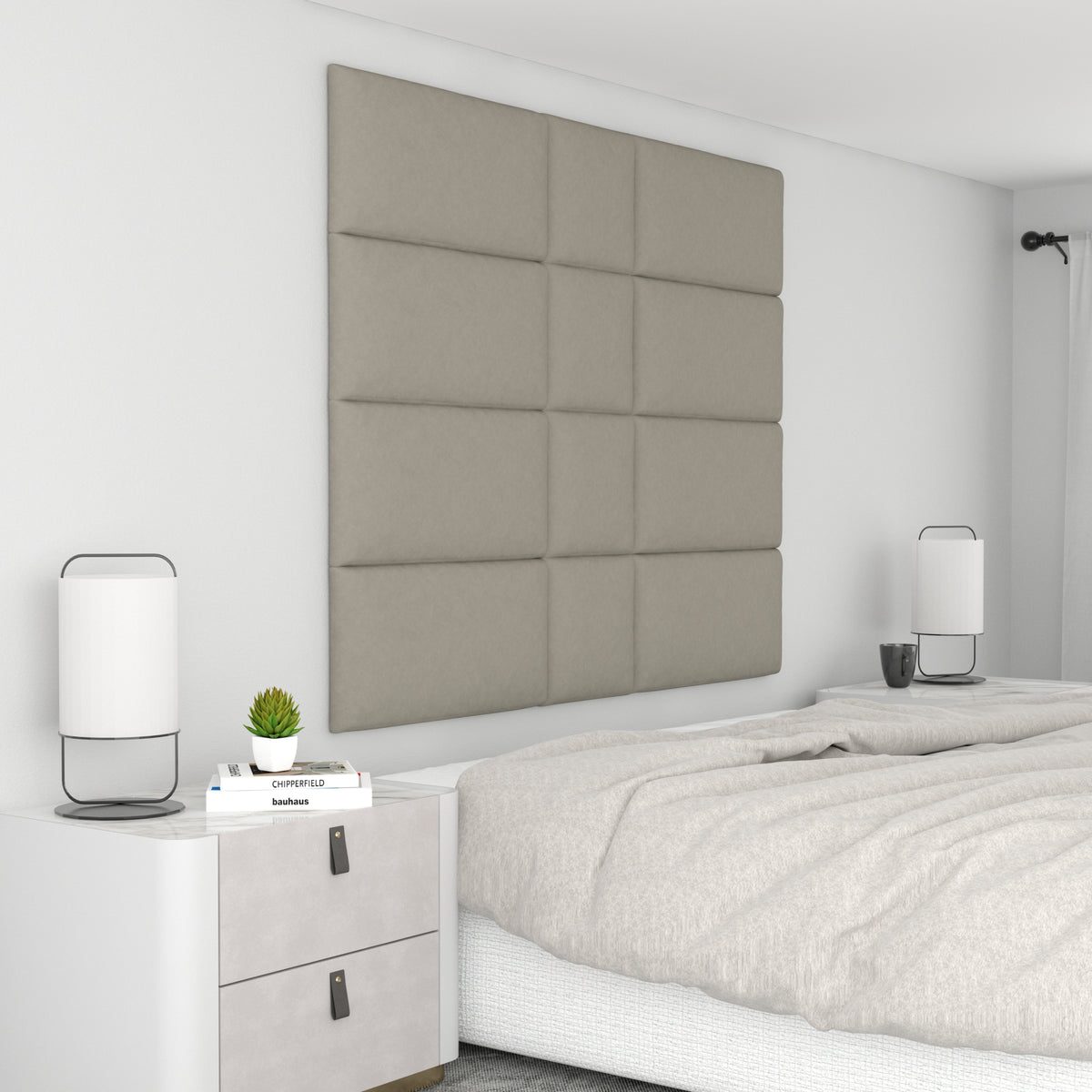 12 Piece Upholstered Wall Panel Headboard Kit 60" x 48" (Queen Style 6)