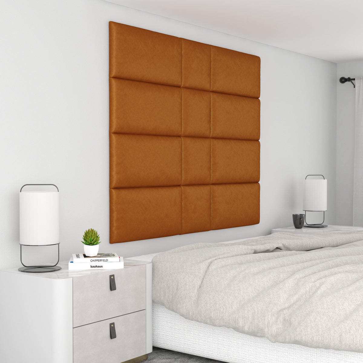 12 Piece Upholstered Wall Panel Headboard Kit 60" x 48" (Queen Style 6)