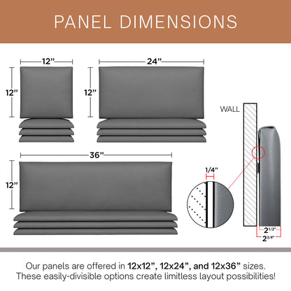 12 Piece Upholstered Wall Panel Headboard Kit 84" x 48" (King Style 2)